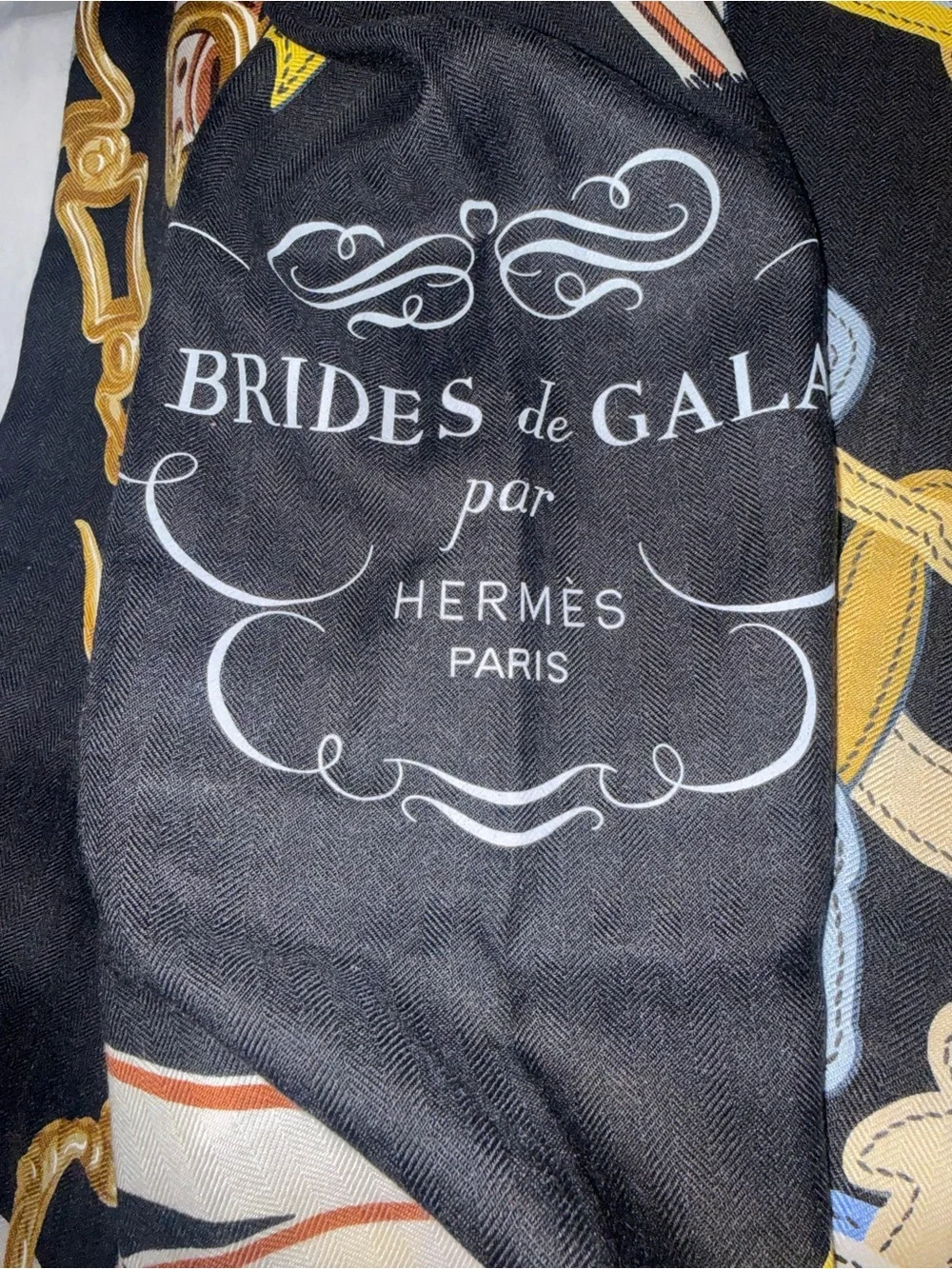 Hermes Brides de Gala Silk Scarf in Black, Red, White, Yellow, Blue